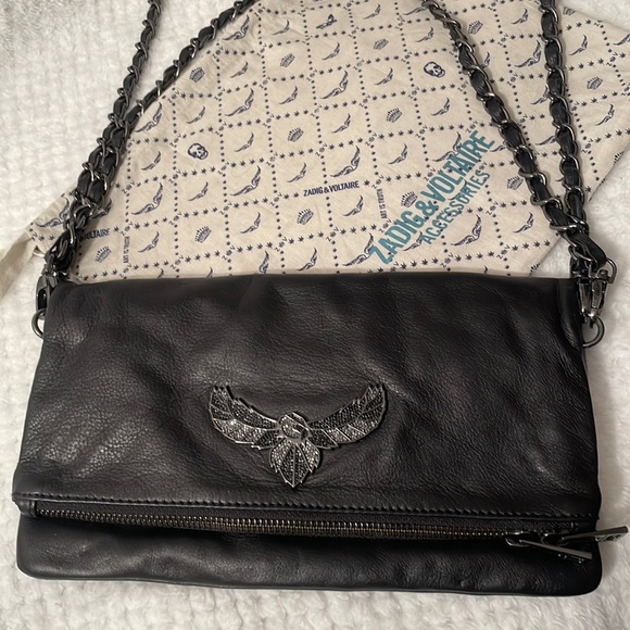 Zadig & Voltaire leather double strap crossbody/shoulder bag - Picture 1 of 11